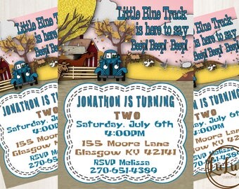 Little Blue Truck Invitations - Little Blue Truck Birthday Party - Little Blue Truck Birthday Party Invites - Birthday Party Invitations