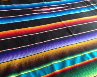 Vintage Mexican Blanket / Tribal Blanket/ Serape / Southwestern Decor Large 85 x 49