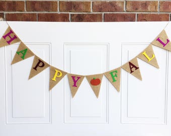 Happy Fall Banner - Fall Banner - Fall Decor - Fall Photo Prop - Colorful Fall Banner - Happy Fall Bunting - Happy Fall Garland