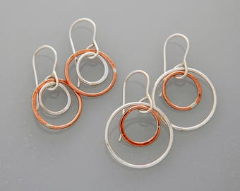 Mixed Metal earrings "Eclipse" hoops
