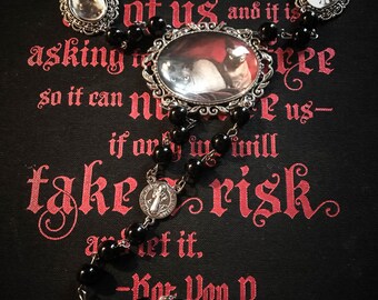 Rosary chaplet has beads fit photograps personal ♰Kat von D♰