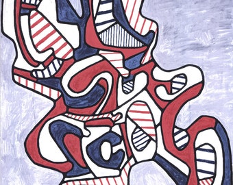 Jean Dubuffet-Ciseaux V-1995 Serigraph