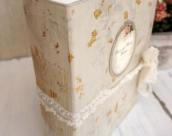 Faded Gray Elegant Wedding photo album or Guest Book, Personalized Wedding guest book , Custom Wedding Photo Booth album, READY TO SHIP