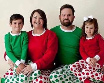 Personalized Christmas Pajamas, Family Matching Pajamas, Embroidered Pajamas, Holiday Pajamas