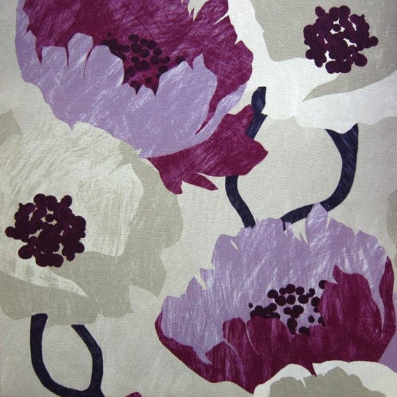 Orange Floral Fabric Modern Orange Fabric by the Yard