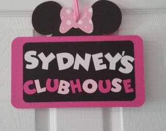 Minnie Mouse Birthday - Minnie Mouse Clubhouse Sign- Minnie Mouse Door Sign -