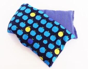 Heating pad flax organic 40 cm x 11.5 cm fabric motives apples, lemons and polka dots