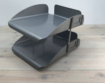 Industrial Metal File Holder, Desk Top, Metal Organizer,mid century,