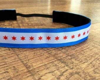 Women's Chicago flag headband. Chicago flag headband, Chicago headband, cubs headband, chicago marathon headband, hair accessory