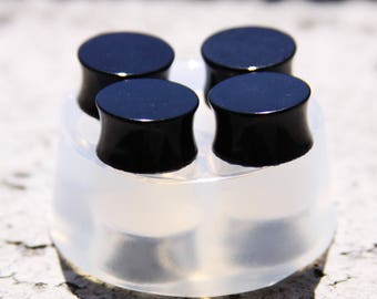 Ear gauges and ear tunnels clear silicone mold for Make at home resin plugs 2 pair-4pc size 14mm {K-01}Free USA shipping!