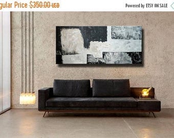 72" Original Abstract Acrylic Painting Extra Large Gray Black Mocca Light Brown Wall Art Modern Art Decor UNSTRETCHED Auxxl028