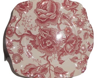 Johnson Brothers English Chippendale Pink Square Dessert/Salad Plates Set Of 4