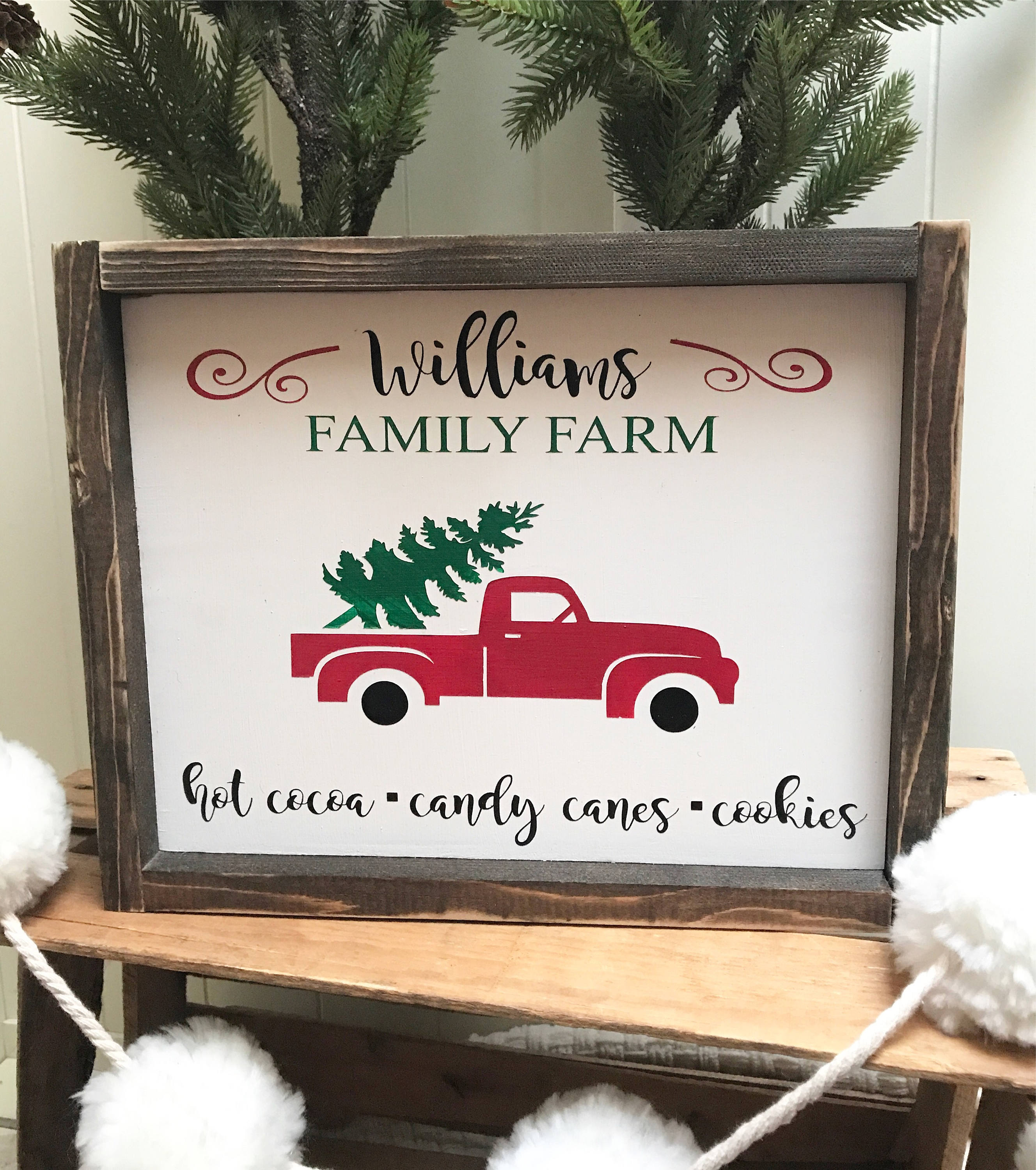 Personalized Christmas family farm sign custom Christmas