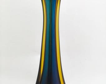 Mid Century Sommerso Murano Art Glass Vase