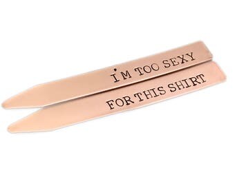 7 year anniversary, gifts for him, copper anniversary, collar stays, copper gifts, gifts for husband, shirt stays