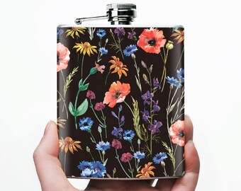 Cute flask | flask for women | best girlfriend gift | floral | gift for girlfriend ideas | girlfriend birthday gift | romantic | 7 oz