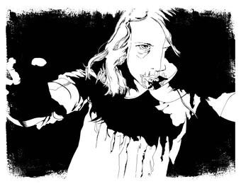 Night of the Living Dead Zombie 11x14 Art Print