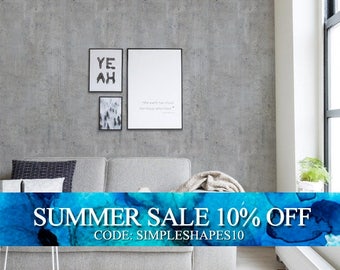 Cement Concrete Peel & Stick Fabric Wallpaper Repositionable