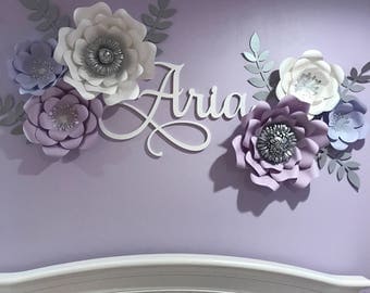 Wooden Name - Baby Nursery Decor - Dorm Room Wall Hanging - Custom Name Wall Decor - Painted Wooden Name - Aria Name