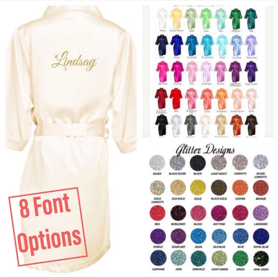 Personalized Robes / Bling Glitter Bridesmaid Robes/ PLUS
