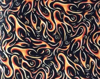 One 33 Inch Piece of Fabric - Artistic Flames