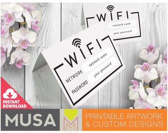 Wifi table tent card / Instant Download / EDIT YOURSELF