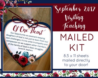 MAILED KIT - September 2017 Visiting Teaching, MAILED 8.5 x 11 sheets, Lds Relief Society
