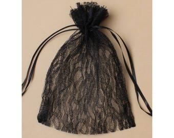 3 bags pouches 22 cm Black Lace