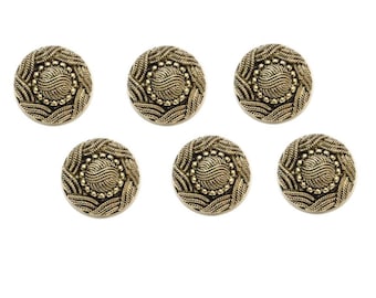 6 buttons 22 mm gold tone