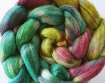 Away with the Fairies ~ hand-dyed humbug merino spinning felting 100g