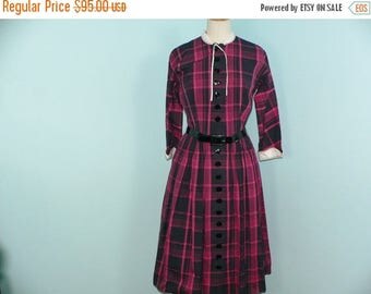 ON SALE 1950s L'Aiglon Plaid Dress / 50s Teacher Dress / 50's Plaid Dress