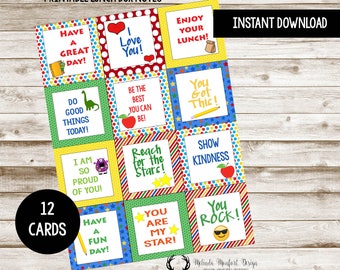 Lunch Box Notes for Kids, Lunch Box Notes, Lunch Box Printables, School Printables, School, Kids, Printables, 8x10, DIGITAL FILE ONLY
