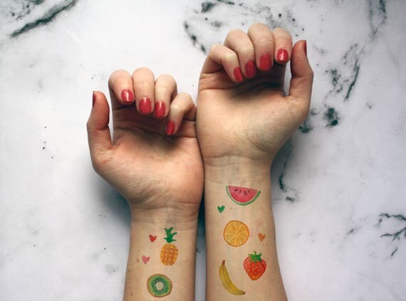 tutti frutti temporary tattoos pineapple watermelon kiwi tutti frutti temporary tattoos pineapple watermelon kiwi