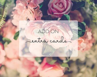Add on Extra Cards - RSVP Cards - Wishing Well Cards - Reception Cards - Accommodation Cards - Details Card