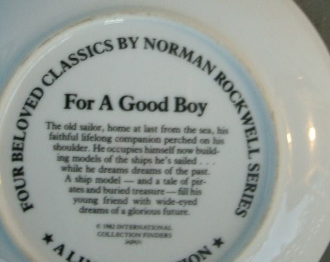 Norman Rockwell 6" Collectors Plate: "Four Beloved Classics"; For A Good Boy, 1982, vintage plates, miniature, home decor, Christmas gift