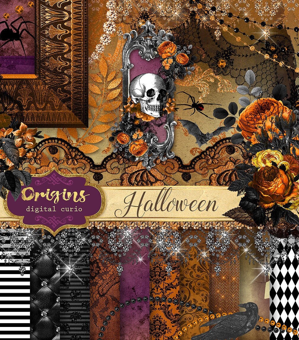 Download Halloween Digital Scrapbooking Kit clipart digital paper