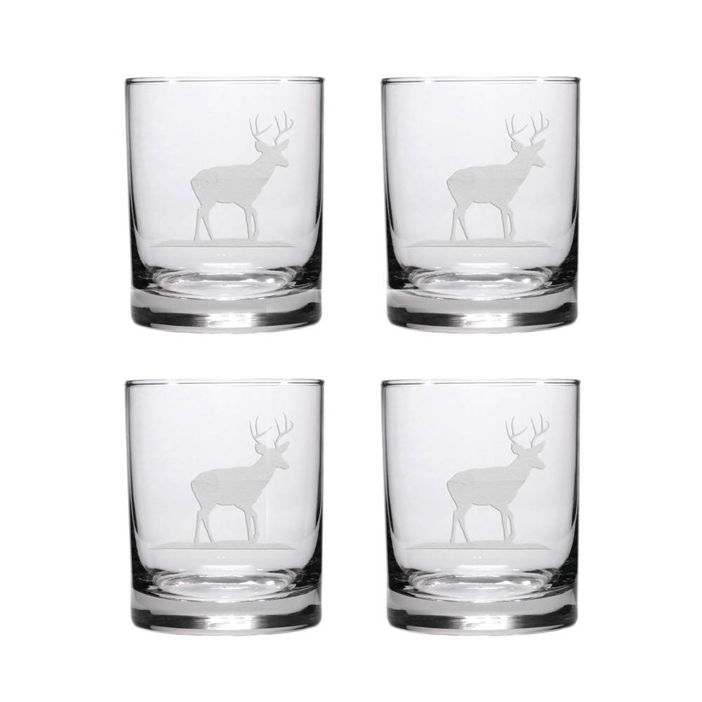 Deer Whisky Glasses / Set of 4 / Free Personalization