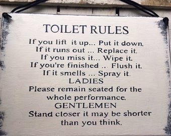 Funny toilet sign | Etsy