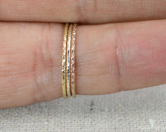 Thin Round Faceted 14k Gold Fill Rings, Dainty Gold Ring, Minimal Gold Ring, Gold Stacking Ring, Stackable Rings, Minimal Rings, Modern