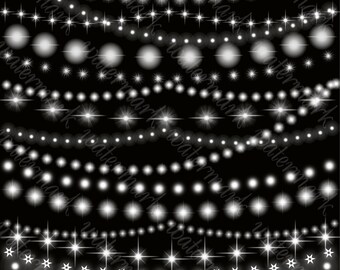 String lights clipart Fairy lights clipart Christmas clipart Party lights clipart String lights garland Christmas lights garland overlay PNG
