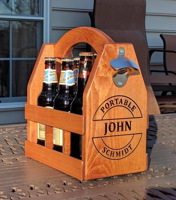 Personalized Wood Beer CaddyBeer CarrierBeer Caddybottle