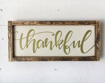 Thankful wall art | Etsy