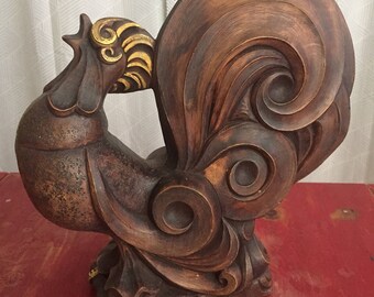 Fabulous mid century Rooster statue, sculpture