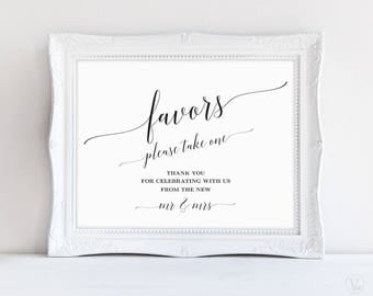 Wedding Favors Sign, Printable Favor Sign, Wedding Favor Signs, Instant download, Wedding Reception Signs