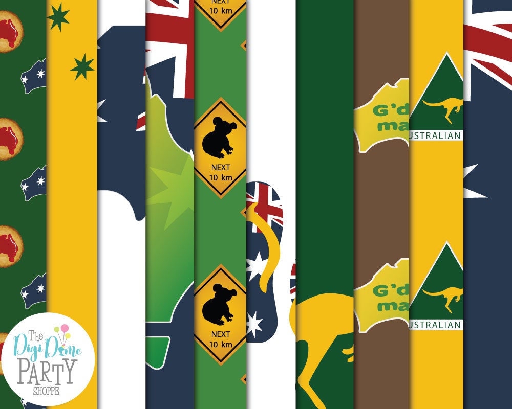 Australia/Aussie Digital Scrapbooking Paper Pack Buy 2 Get 1