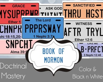 Doctrinal Mastery Book of Mormon Scripture License Plates