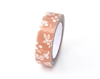 Washi tape in light brown floral fabric