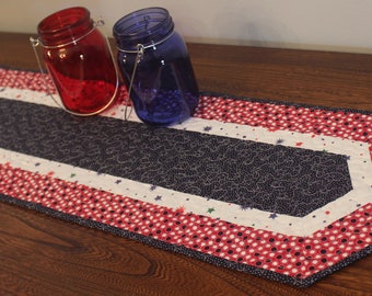 Red, White and Blue Quilted Table Runner