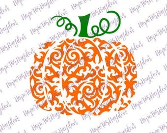 Swirly Pumpkin SVG | Swirl Pumpkin SVG | Damask Pumpkin | Ornamental Pumpkin | Fancy Pumpkin | Halloween SVG