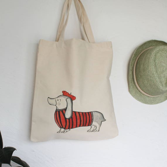 sausage dog tote bag sausage dog bag sausage dog lover gift